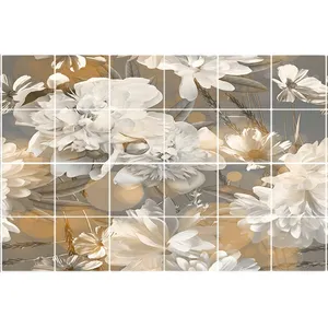 تایل سقفی آسمان مجازی طرح گل کد 3D1961-24 سایز 60x60 سانتی متر مجموعه 24 عددی