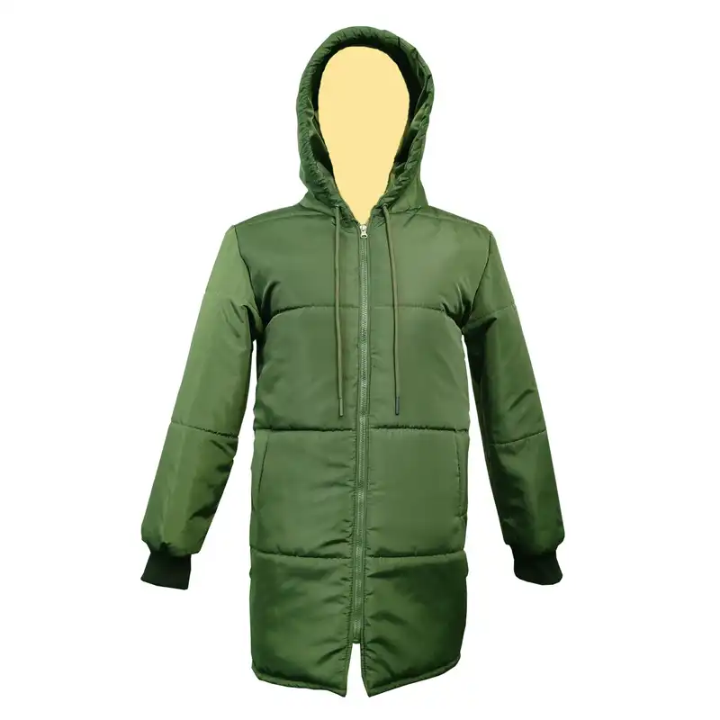 کاپشن زنانه مدل بلند رنگ سبز سدری