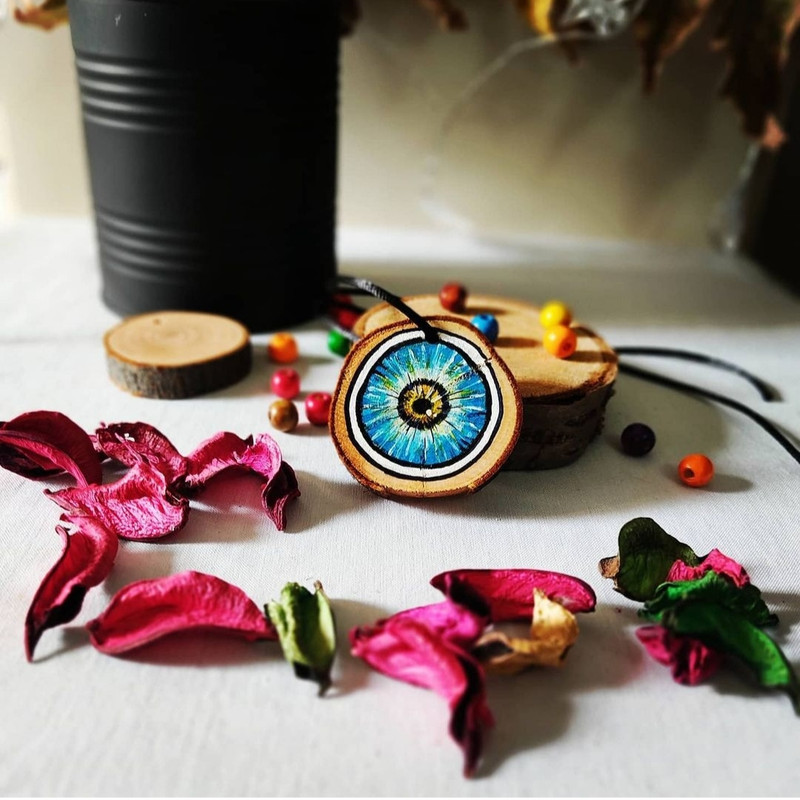 گردنبند زنانه مدل چشم نظر مجموعه 2 عددی