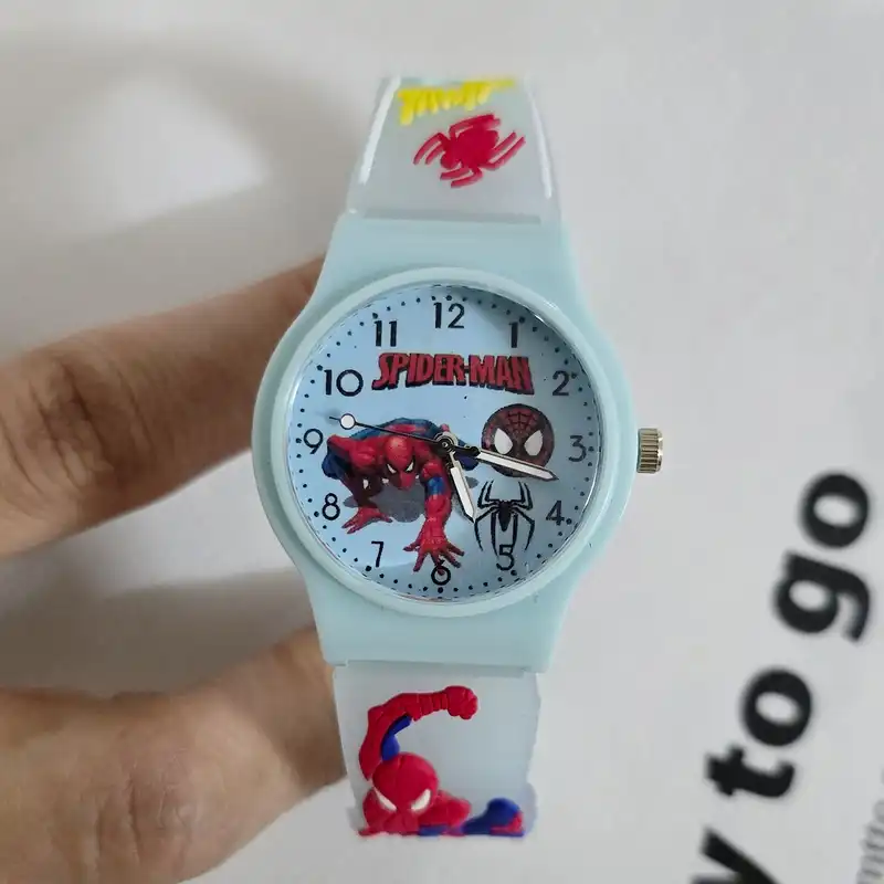 ساعت مچی عقربه ای بچگانه مدل بند سیلیکونی طرح مرد عنکبوتی کد ۲