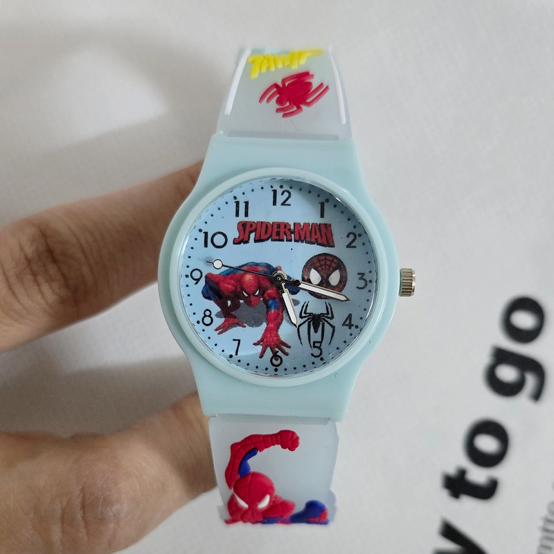 ساعت مچی عقربه ای بچگانه مدل بند سیلیکونی طرح مرد عنکبوتی کد ۲