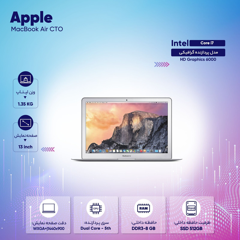 لپ تاپ 13 اینچی اپل مدل MacBook Air CTO