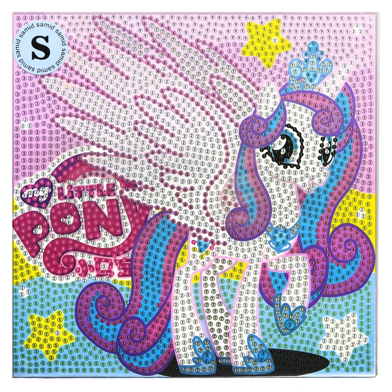 بازی آموزشی سمید مدل ساخت تابلو نقاشی الماسی طرح پونی کوچولو