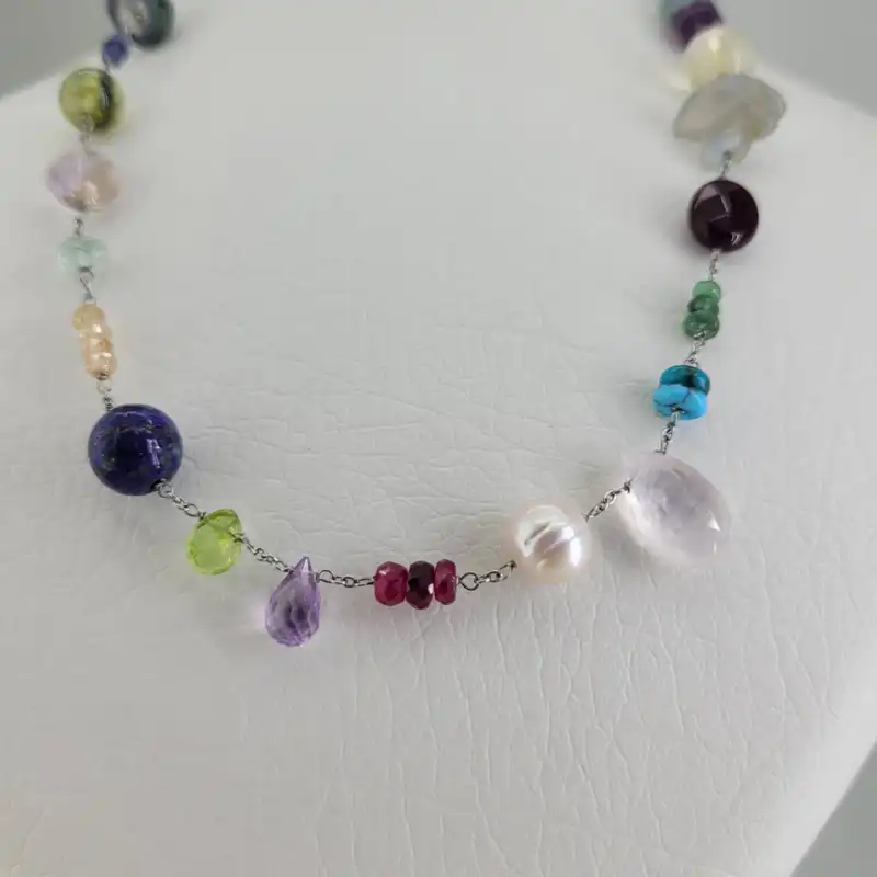 گردنبند زنانه مدل سنگ چاکرا جواهری کد 2150