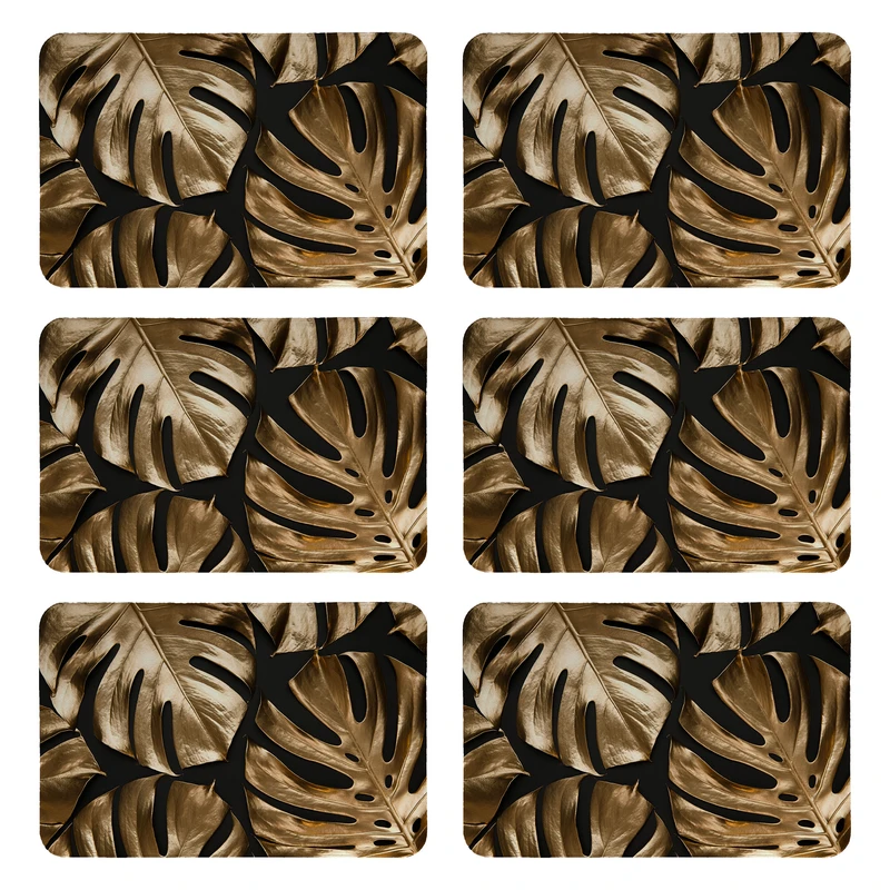 زیربشقابی طرح برگ کد 8922 بسته 6 عددی 