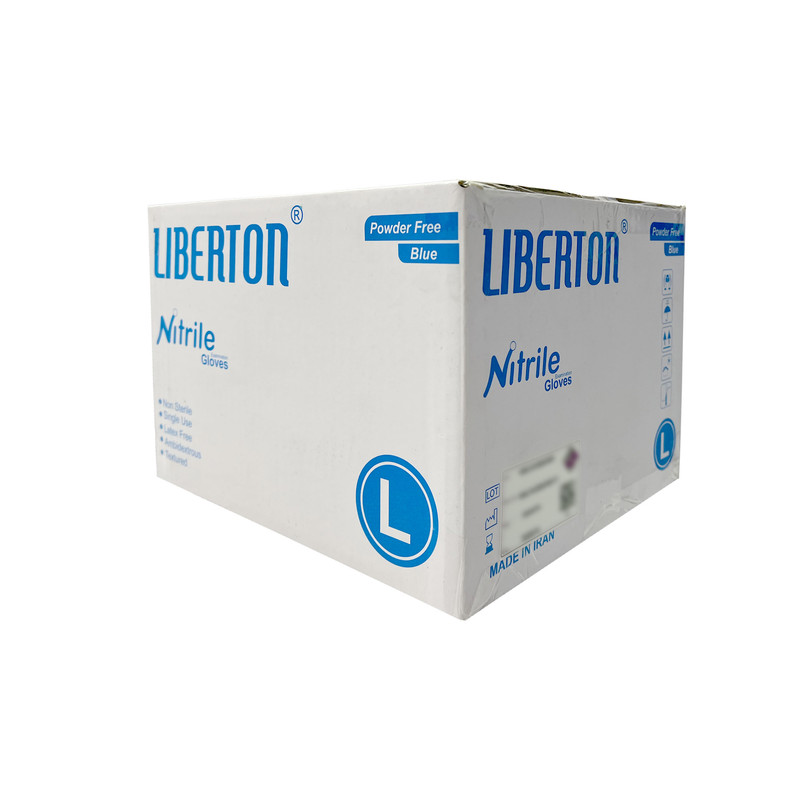 دستکش نیتریل لیبرتون مدل Latex Free سایز L ده بسته 100 عددی