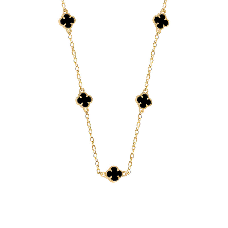 گردنبند طلا 18 عیار زنانه با طرح ونکلیف ماوی گالری مدل مینی 5