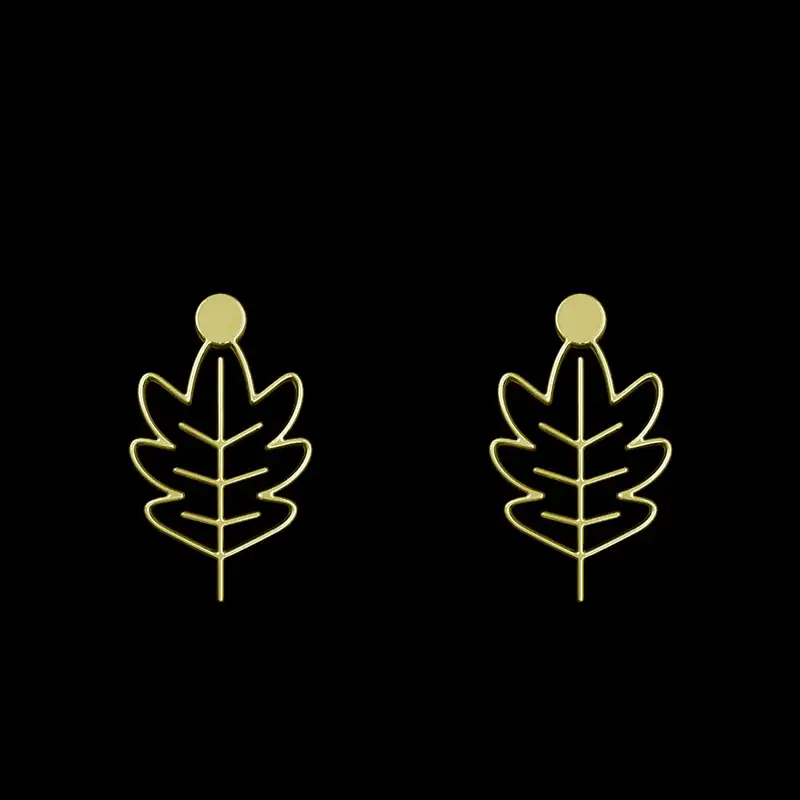 گوشواره طلا 18 عیار زنانه مدوپد مدل برگ کد GA1-15918