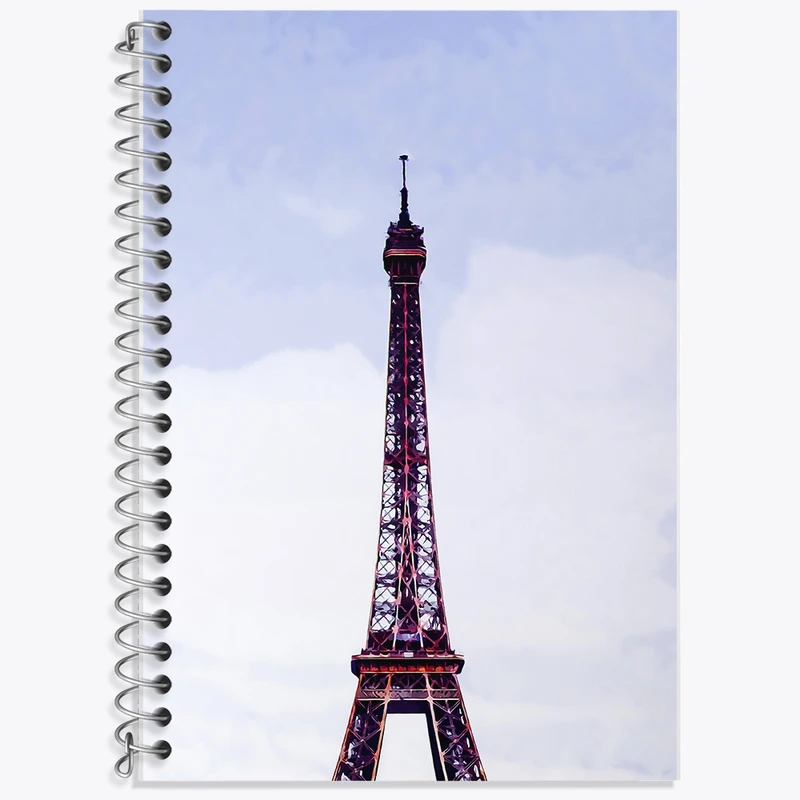 دفتر زبان 50 برگ خندالو مدل دو خط طرح برج ایفل کد F1177