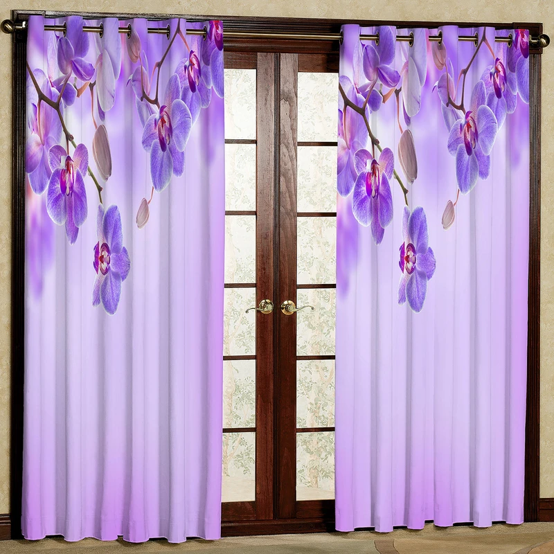  پرده مدل گل ارکیده مخمل پانچی کد 282 سایز 140x280 سانتی متر