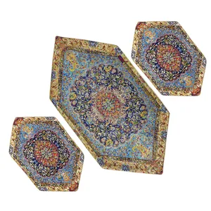 ست سه تکه رومیزی ترمه  مدل چهلستون کد ST3-3