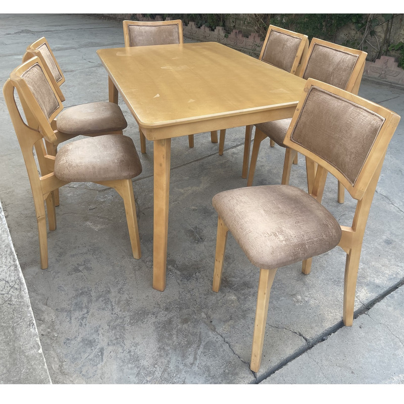 میز و صندلی ناهارخوری شش نفره گالری چوب آشنایی مدل khod-snz-Lux