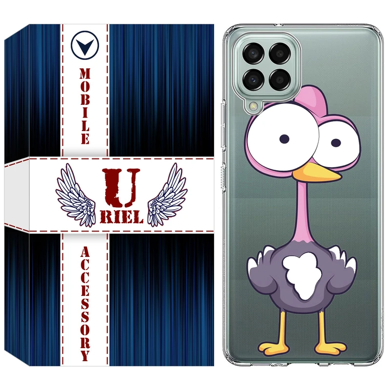 کاور یوریل مدل Clear کد 43 طرح شترمرغ مناسب برای گوشی موبایل سامسونگ Galaxy M33