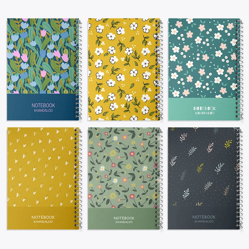 دفتر مشق 50 برگ خندالو طرح گل گلی کد 78 مجموعه 6 عددی