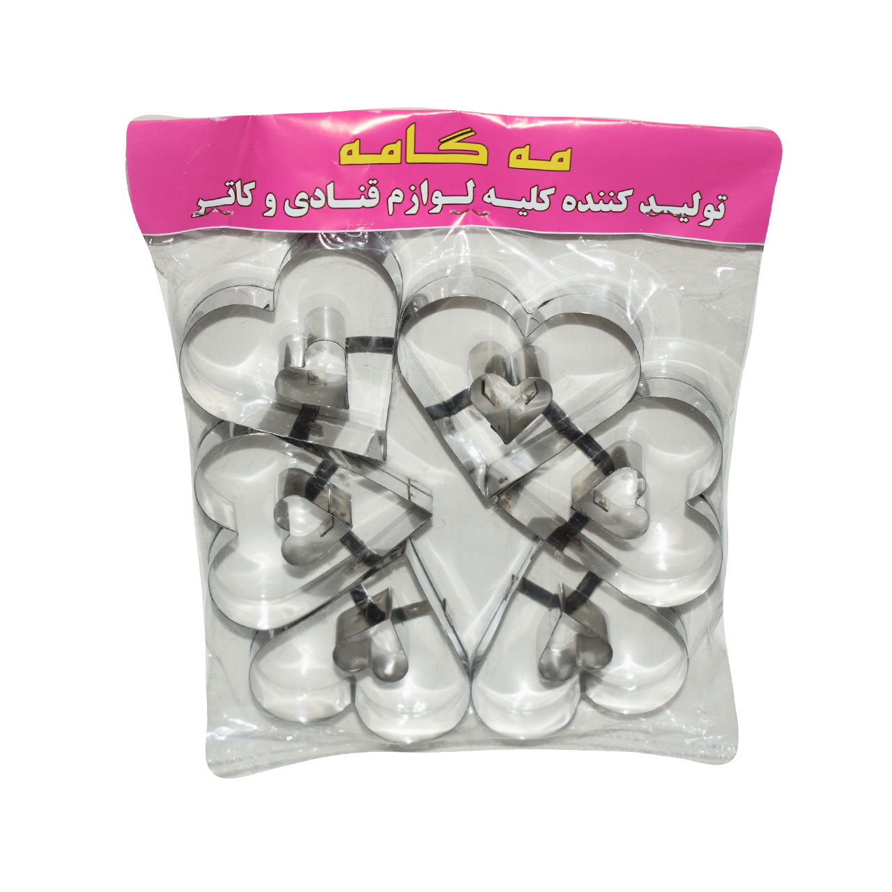 قالب شیرینی مه گامه مدل Heart بسته 6 عددی 
