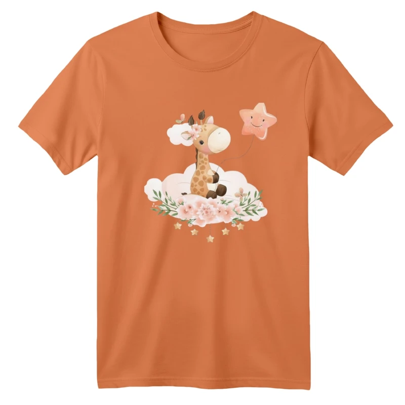 تی شرت آستین کوتاه بچگانه مدل زرافه و بادکنک