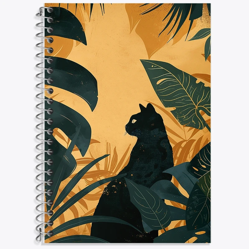 دفتر زبان 50 برگ خندالو مدل دو خط طرح گربه (Cat) کد F1745