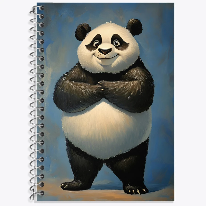 دفتر زبان 50 برگ خندالو مدل سه خط طرح پاندا بامزه کد F7169