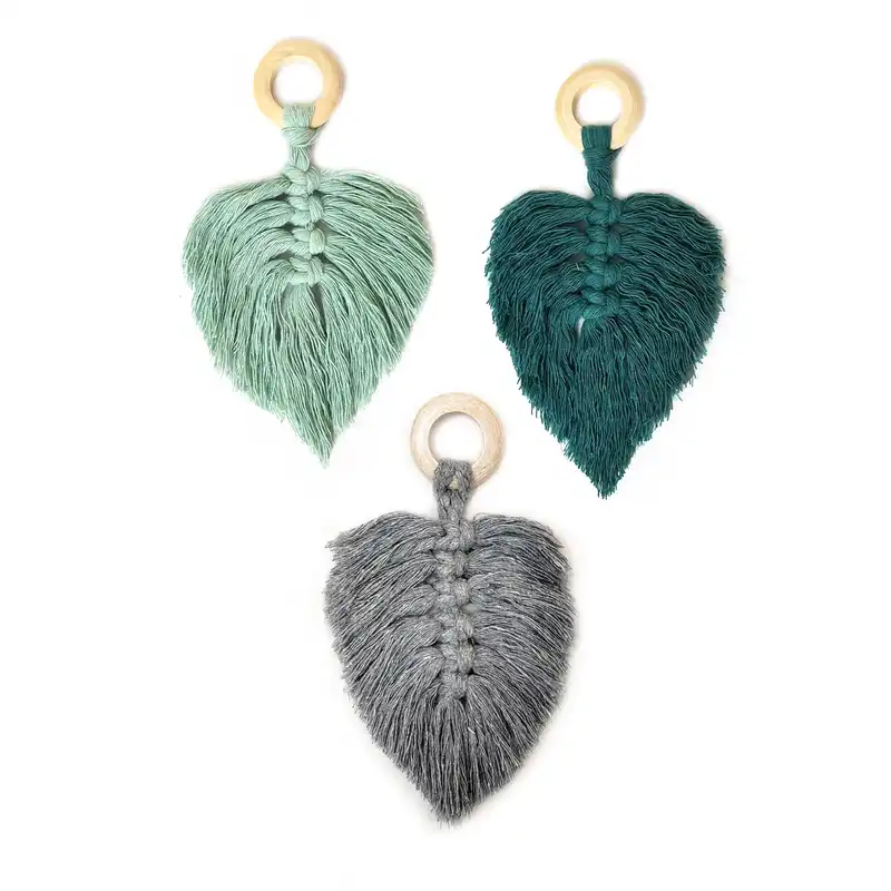 آویز بافتنی مدل مکرومه کد MacHang791 مجموعه  3 عددی