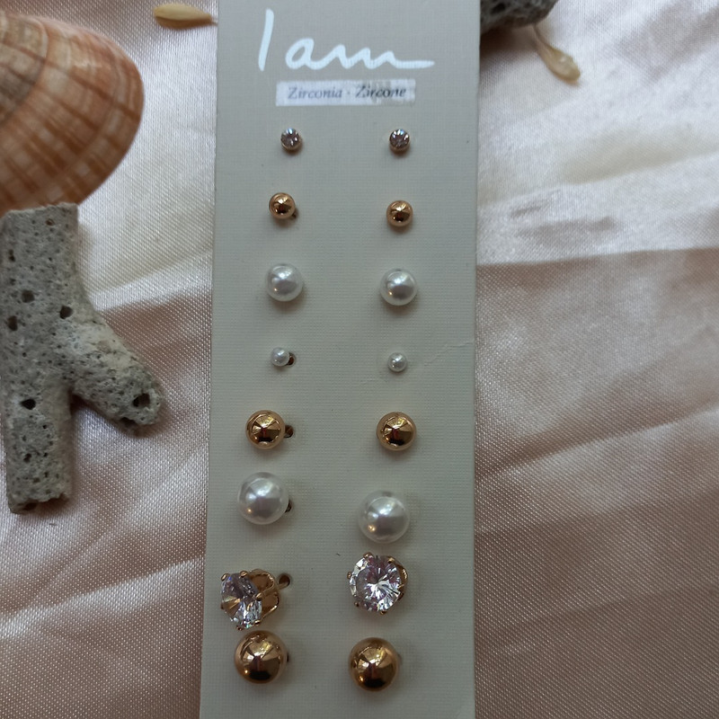 گوشواره زنانه آی ام مدل SMR 025 مجموعه 8 عددی