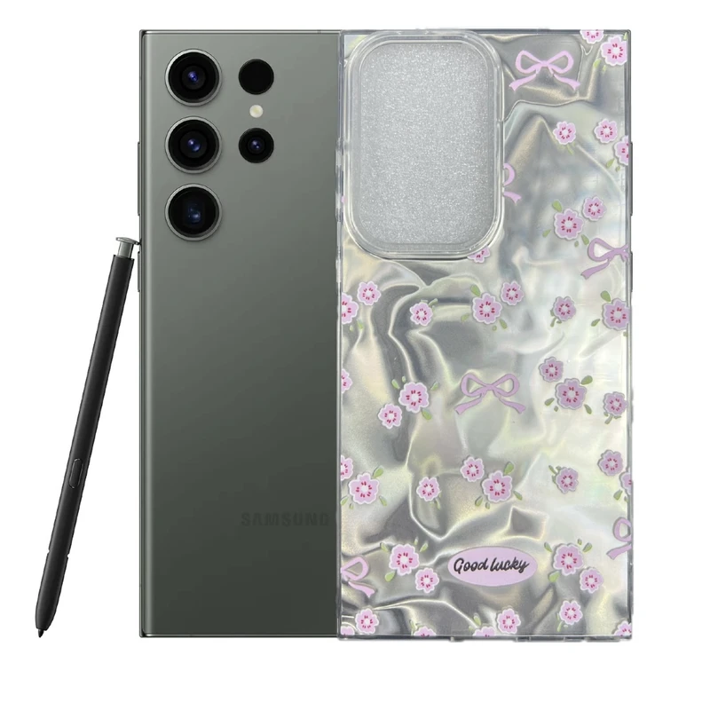 کاور طرح گل و پاپیون مناسب برای گوشی موبایل سامسونگ Galaxy S23 Ultra