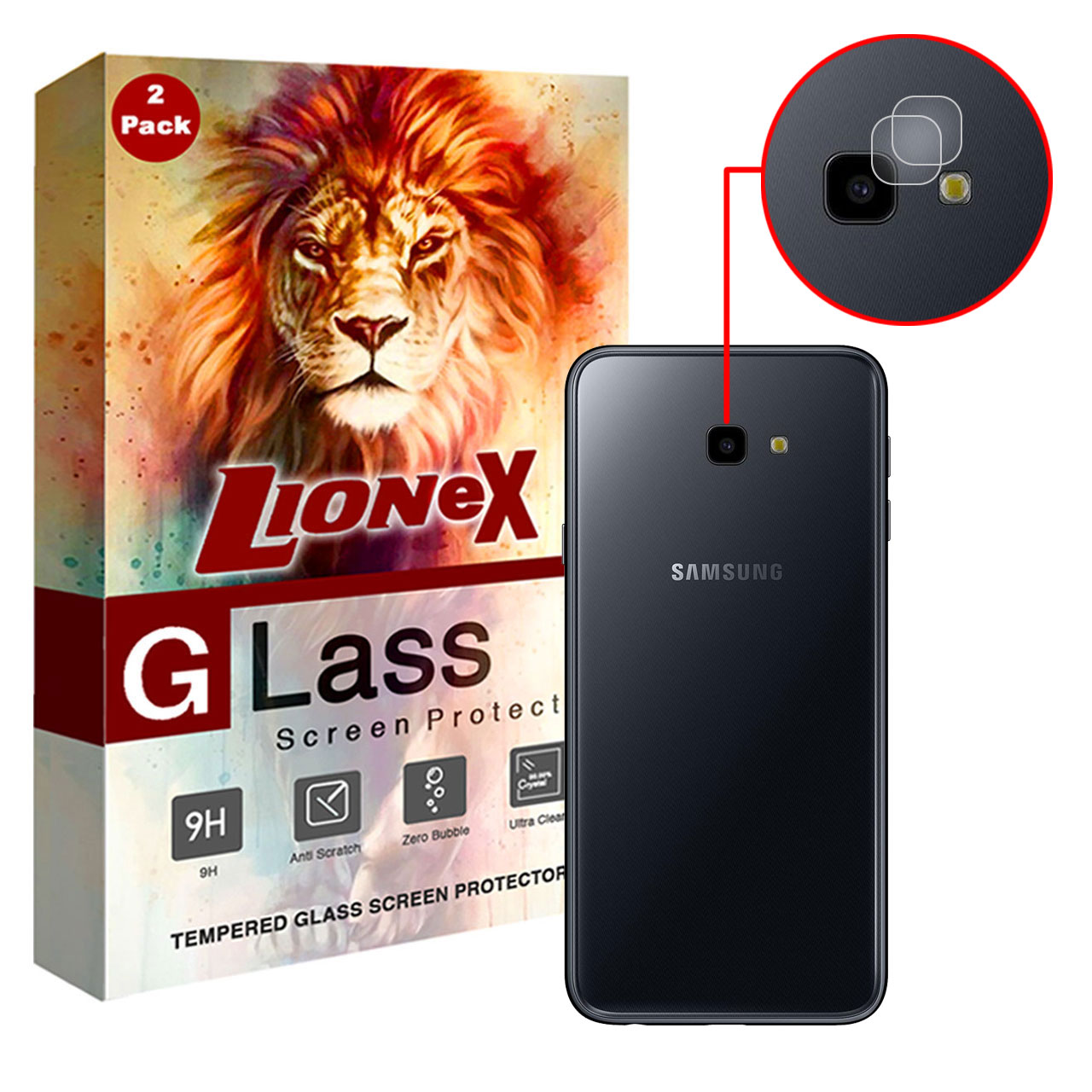محافظ لنز دوربین لایونکس مدل UTFS مناسب برای گوشی موبایل سامسونگ Galaxy J4 Plus بسته دو عددی
