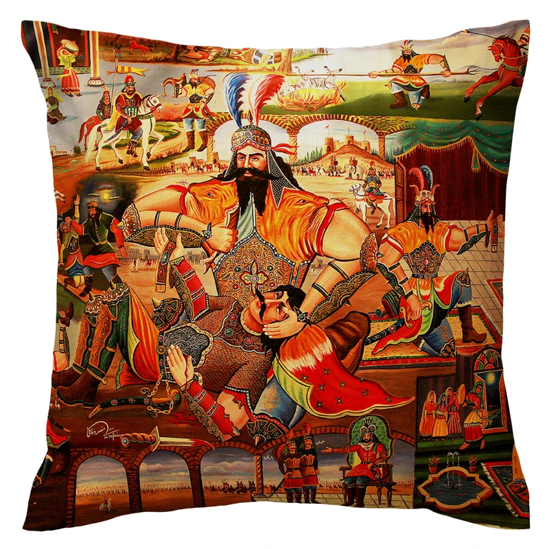 کاور کوسن مدل  رستم شاهنامه دورو طرح دار 140044