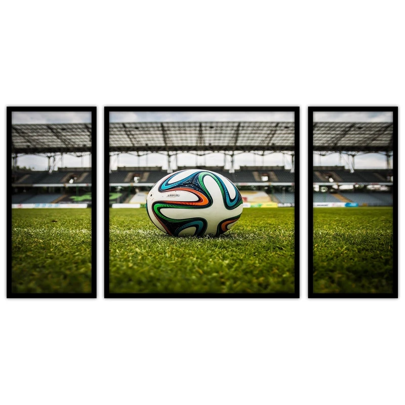 تابلو بکلیت طرح ورزشی توپ فوتبال  توپ جام جهانی مدل B-bu3416 مجموعه 3 عددی