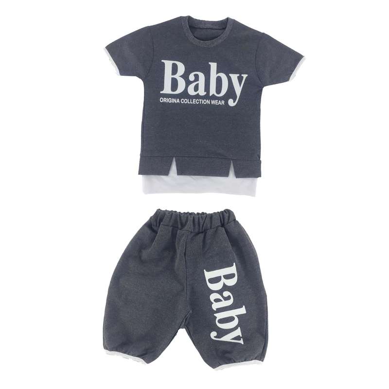 ست تی شرت آستین کوتاه و شلوارک پسرانه مدل baby