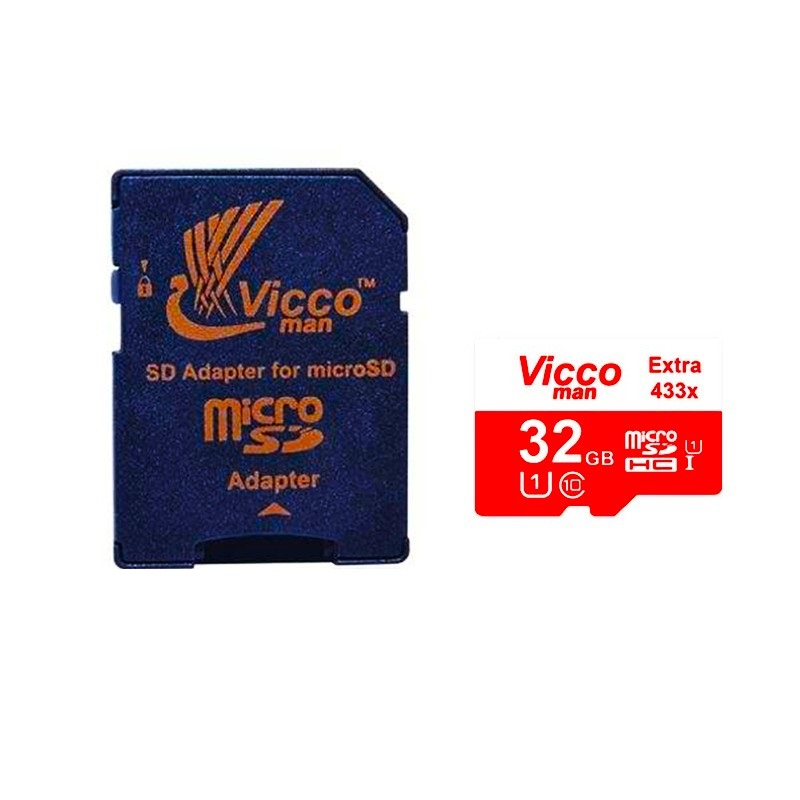 کارت حافظه MicroSDHC ویکومن مدل 433x کلاس 10 استاندارد UHS-I U1 سرعت 65MBPS ظرفیت 32 گیگابایت به همراه آداپتور SD