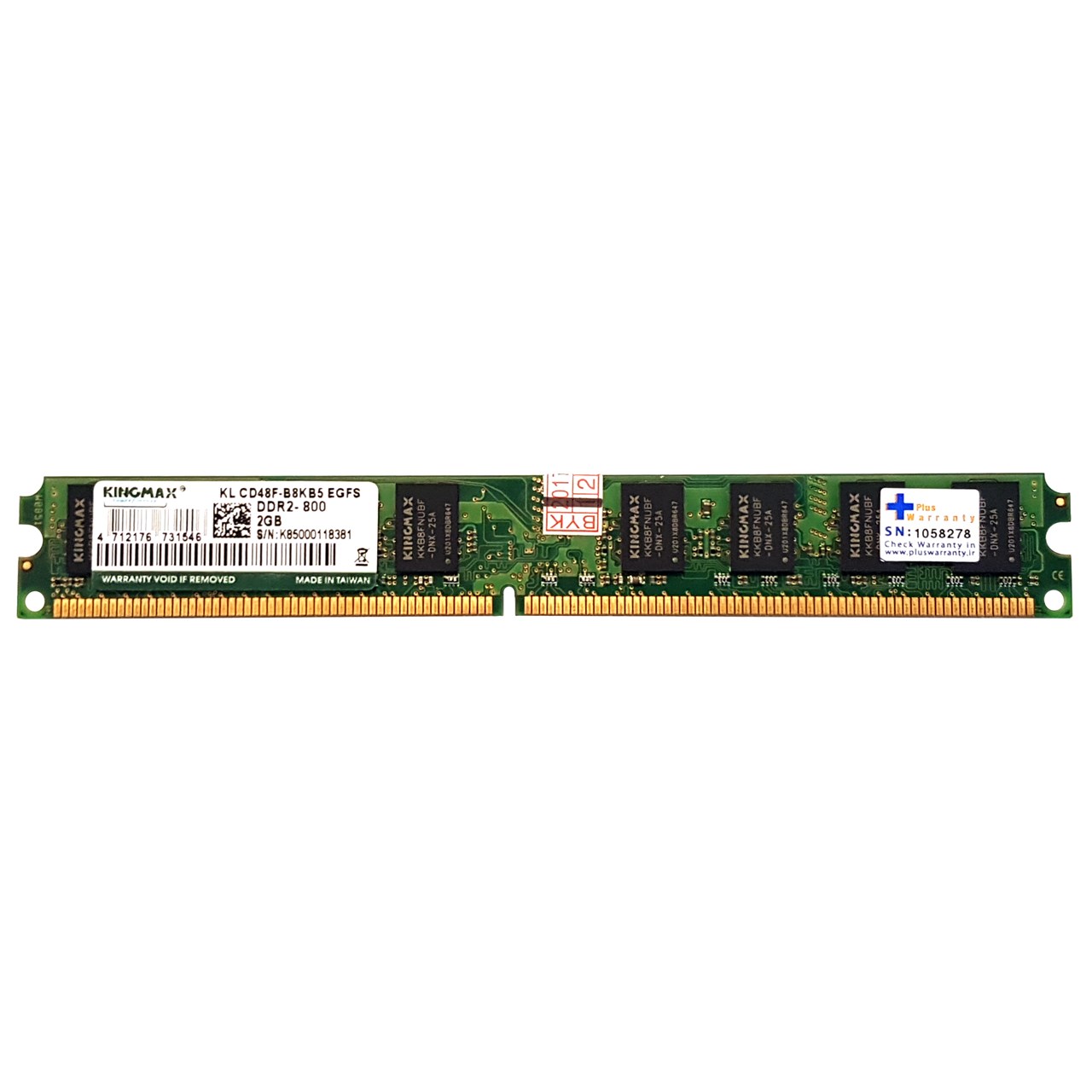 رم دسکتاپ DDR2 تک کاناله 800 مگاهرتز کینگ مکس مدل KL CD48F-B8KB5 EGFS ظرفیت 2 گیگابایت