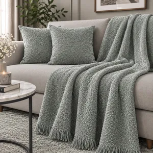 شال مبل طرح تدی برجسته مدل دوردوزی سایز 160x200 سانتی‌متر