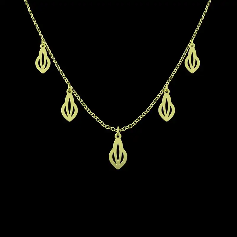 گردنبند طلا 18 عیار زنانه مدوپد مدل هندسی کد RNA10084