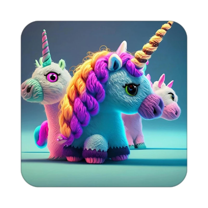 زیر لیوانی کاکتی طرح اسب تک شاخ و یونیکورن مدل mp29040