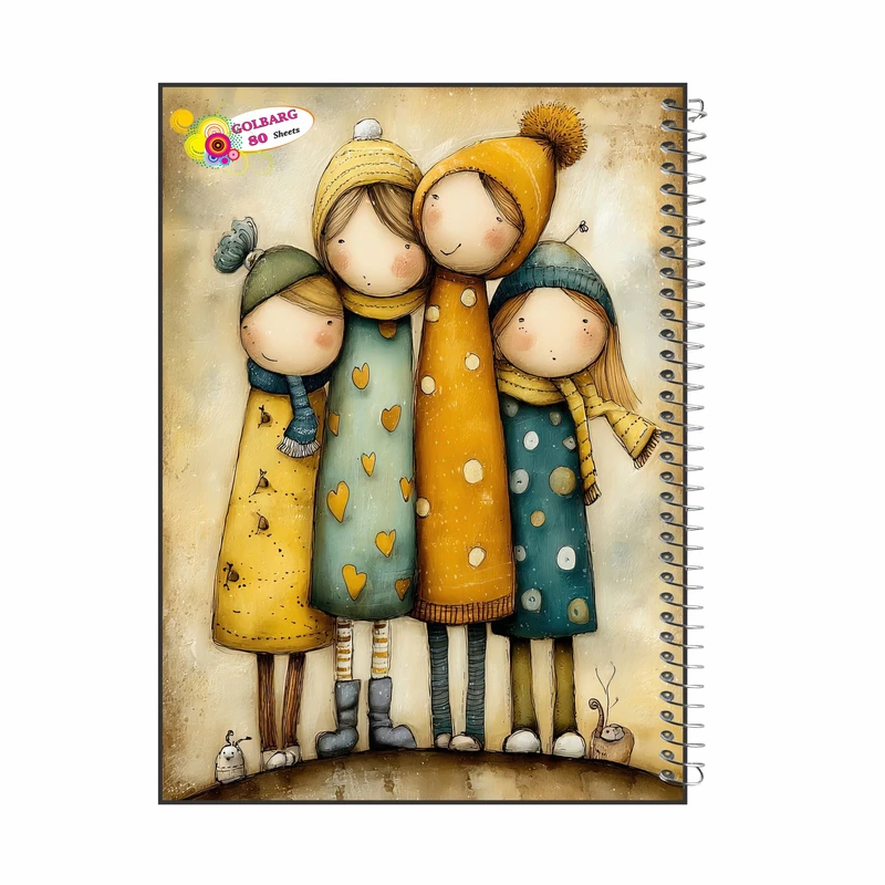 دفتر مشق 80 برگ گلبرگ مدل دخترانه کد 7205