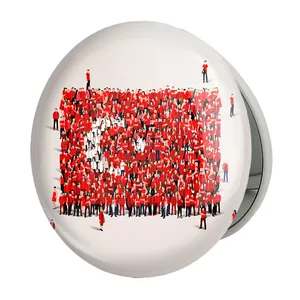 آینه جیبی خندالو طرح پرچم ترکیه مدل تاشو کد 20615 