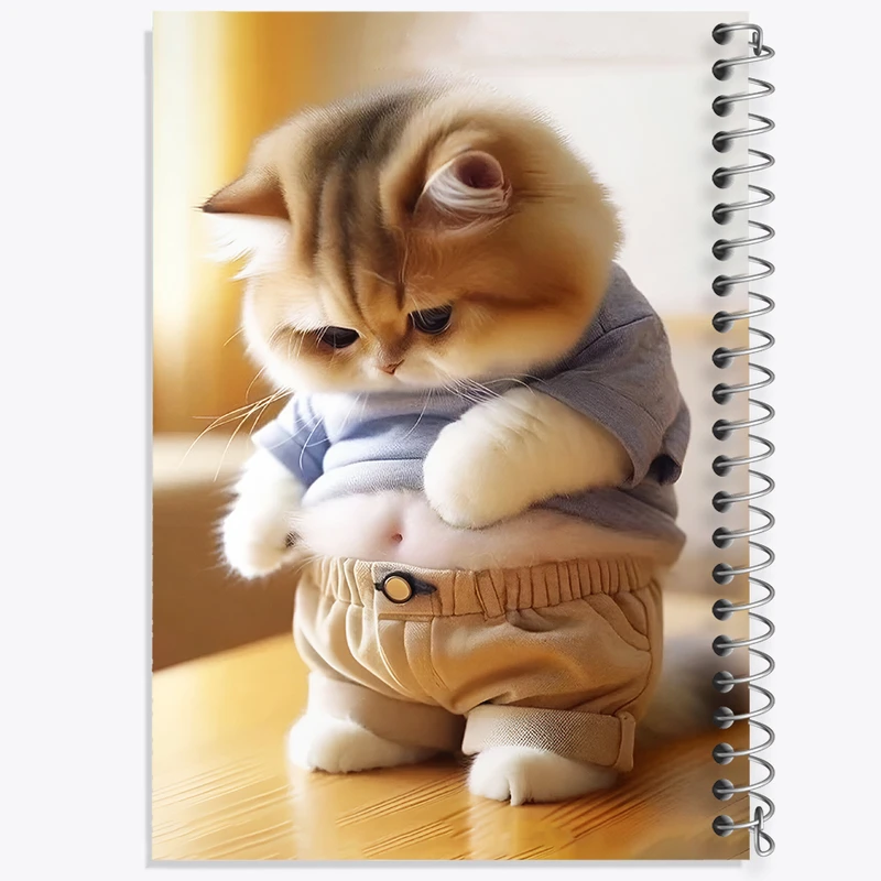 دفتر مشق 50 برگ خندالو طرح گربه کیوت کد N4835