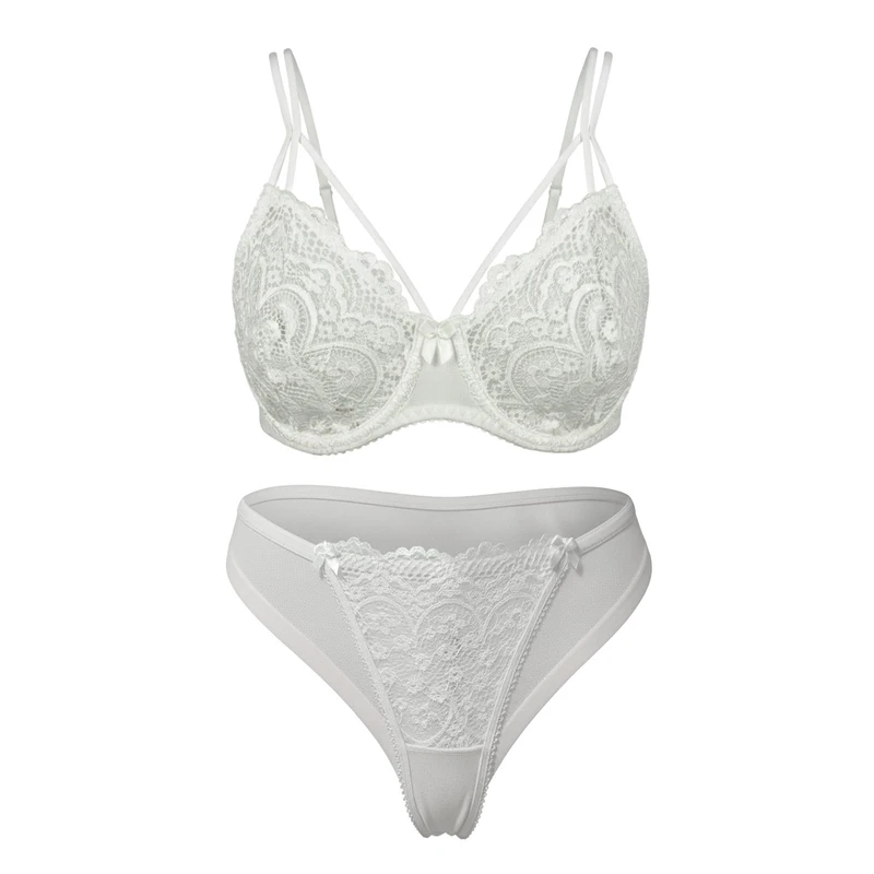 ست شورت و سوتین زنانه بارون مدل دانتل گل دار کد K2