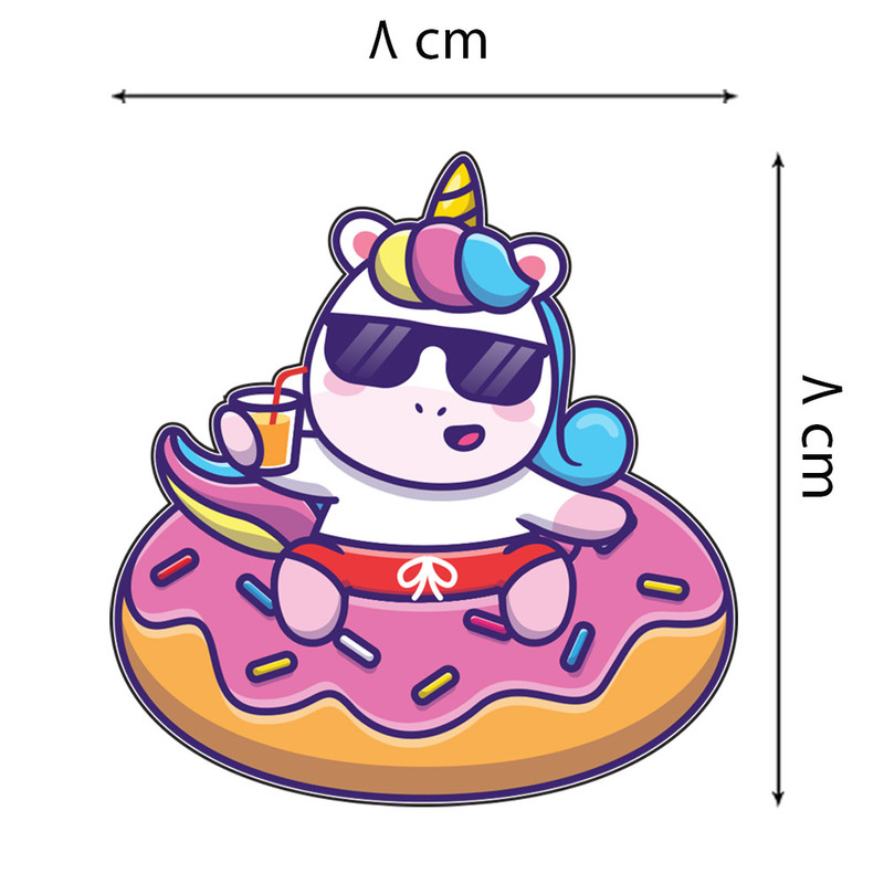 استیکر لپ تاپ طرح یونیکورن و دونات کد 10