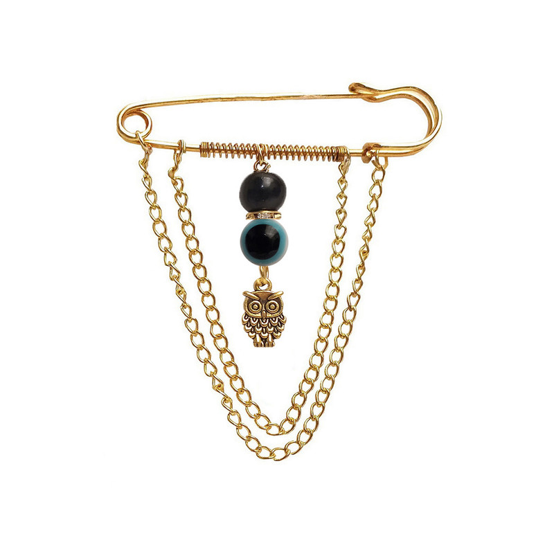 ست گیره روسری و سنجاق سینه زنانه مدل چشم نظر b.g.w