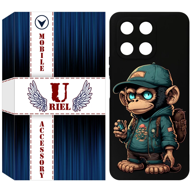 کاور یوریل قاب مدل KSH کد 36 طرح میمون مناسب برای گوشی موبایل آنر X6A / X6A Plus