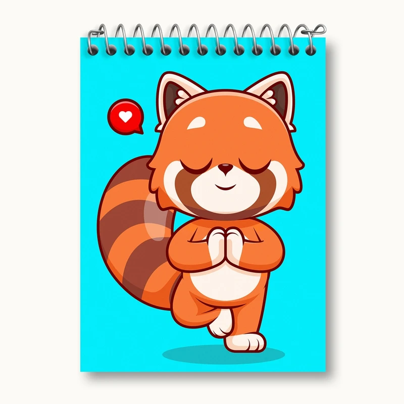 دفتر یادداشت 50 برگ خندالو مدل حیوانات بامزه پاندای قرمز کد 29445