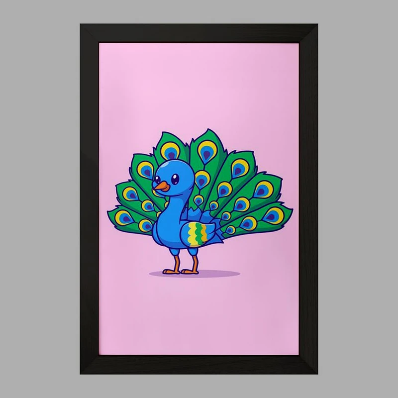 تابلو خندالو مدل حیوانات بامزه طاووس کد 29683