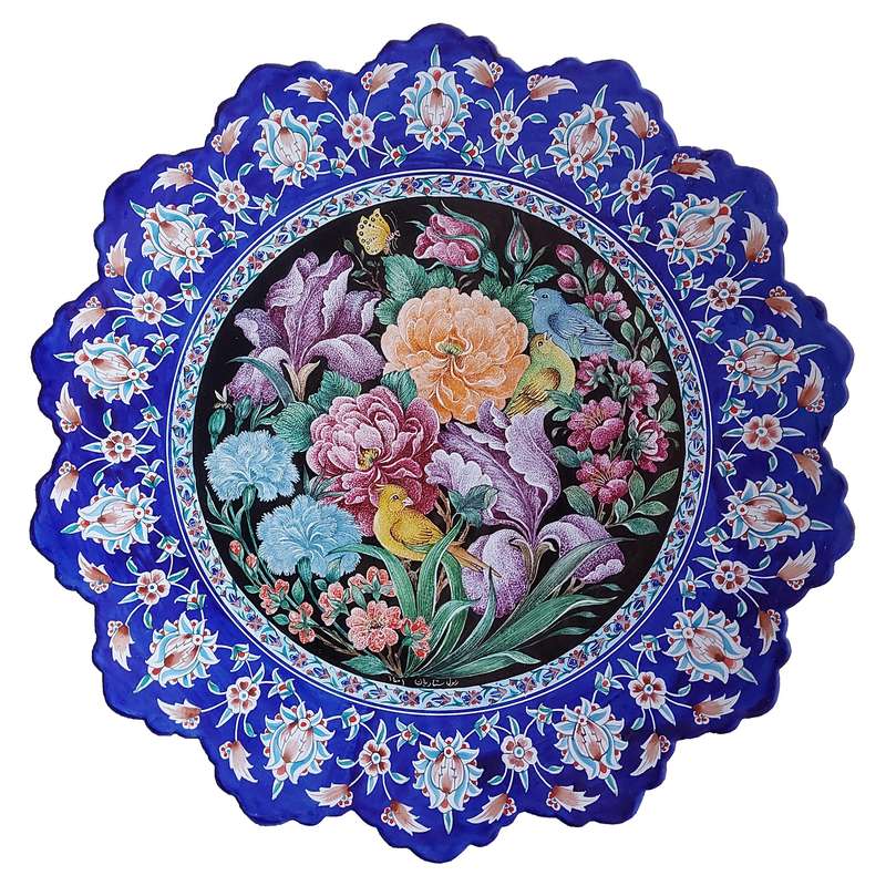 بشقاب میناکاری مسی کد 125