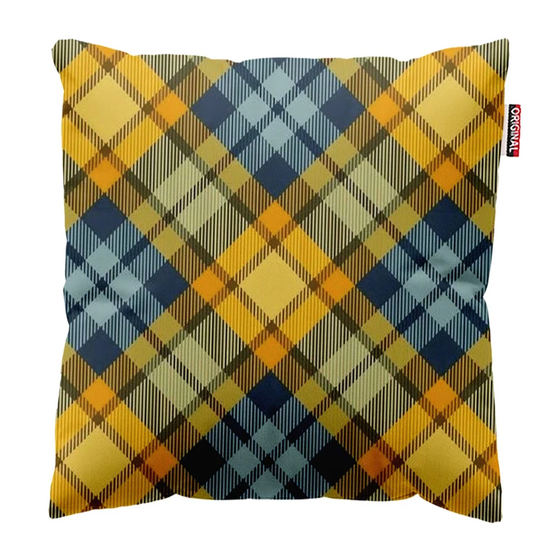  کوسن پاد آفرین طرح چهارخونه سنتی کلاسیک کد 3333 سایز 30*30 سانتی متر