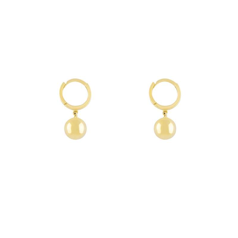 گوشواره طلا 18 عیار زنانه طلا و جواهر درریس مدل روکو با آویز گوی