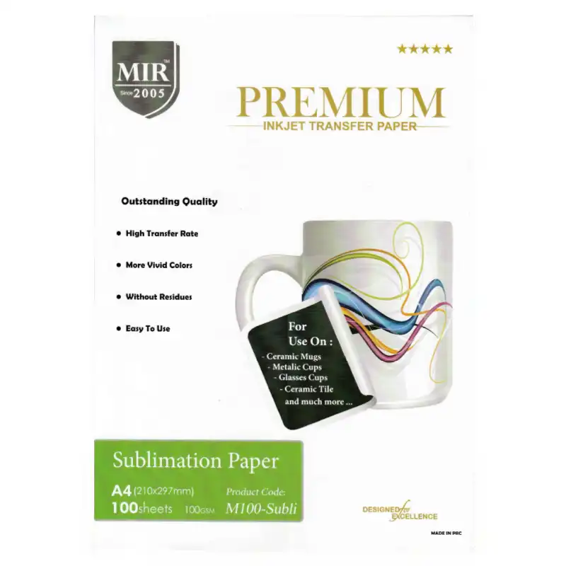 کاغذ سابلیمیشن میر مدل 100 گرمی سایز A4 بسته 100 عددی