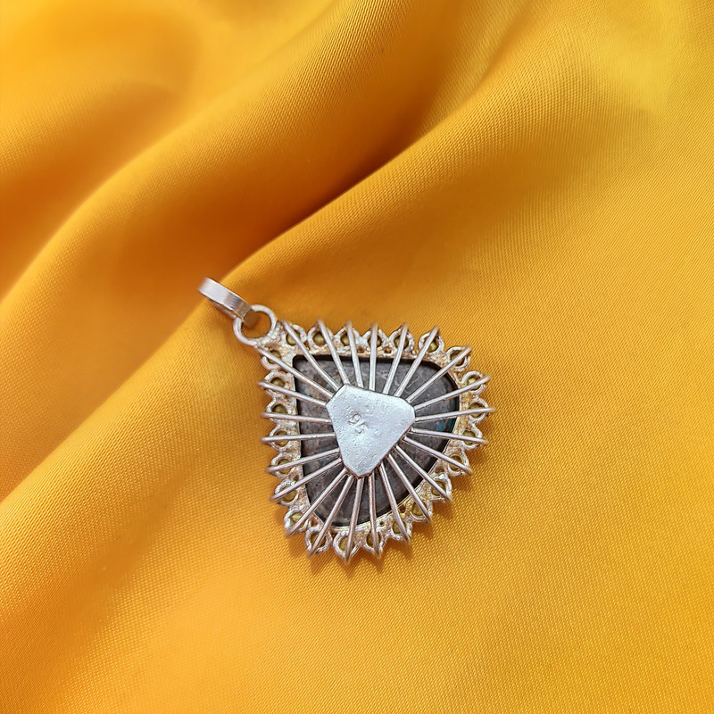 آویز گردنبند نقره زنانه مدل فیروزه نیشابور کد NG2690