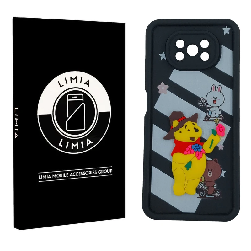 کاور لیمیا مدل سولید لنزدار طرح عروسکی برجسته مناسب برای گوشی موبایل شیائومی Redmi Poco X3/X3 Pro