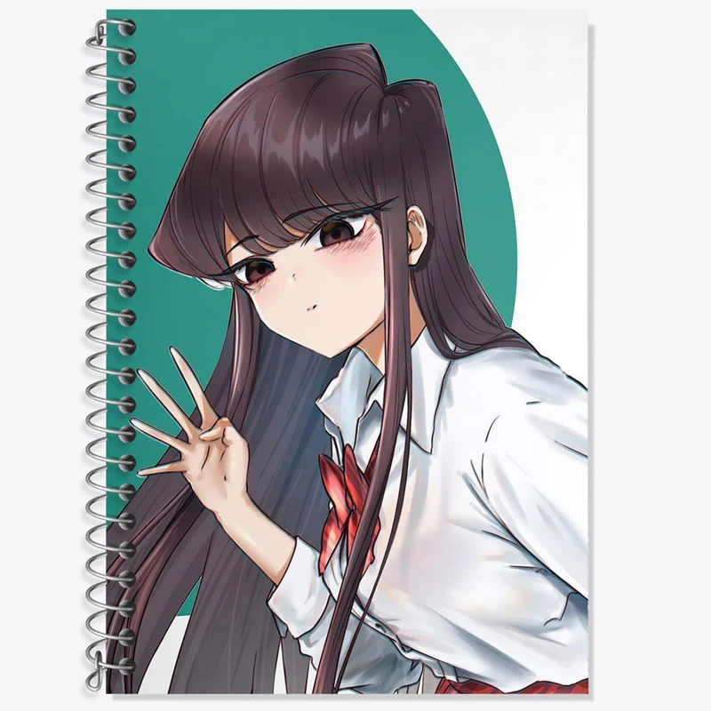 دفتر زبان 50 برگ خندالو مدل سه خط طرح انیمه کومی سان کد 16092